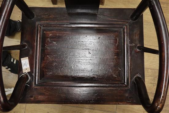 A Chinese rosewood yoked back chair